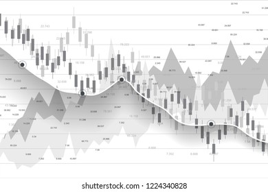 Stock market and exchange. Business Candle stick graph chart of stock market investment trading. Stock market data. Bullish point, Trend of graph. Vector illustration.