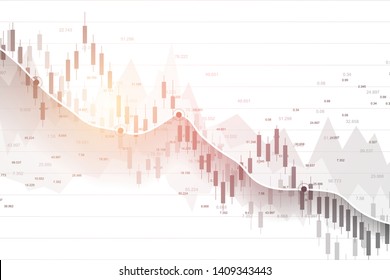 Stock market and exchange. Business Candle stick graph chart of stock market investment trading. Stock market data. Bullish point, Trend of graph. Vector illustration