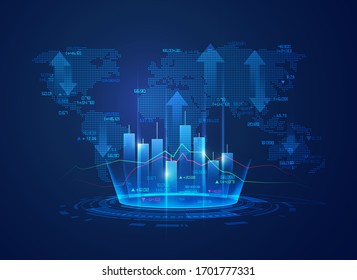 stock market exchange concept, online trading technology