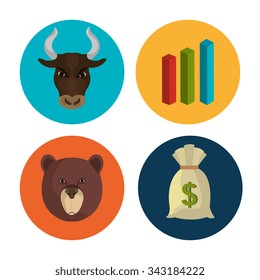 Stock market and exchange graphic icons, vector illustration eps10 Stock market and exchange graphic icons, vector illustration eps10