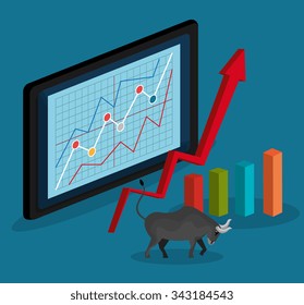 Stock market and exchange graphic icons, vector illustration eps10