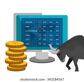 Stock market and exchange graphic icons, vector illustration eps10