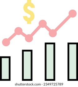 diagrama de progreso de la bolsa de valores