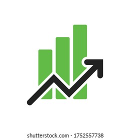 Stock Market, Stock Market Exchange, Recession, Economy, Buy The Dip, Money Sign Arrow Bar Graph Icon Vector Illustration Background