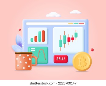 Stock market exchange trade market website vector