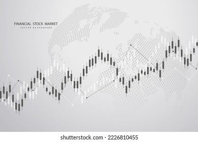 Mercado de valores y mercado de valores. Datos del mercado de valores. Candlestick gráfico de inversión mercado de valores de inversión.   Ilustración del vector