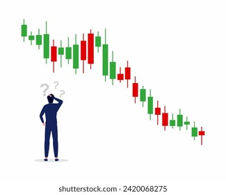 Der Aktienmarkt fiel die Rezession Inflation Economic Crisis Stock Market Crash Vektorgrafik.