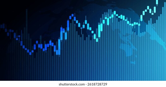 Stock market and finance. Trading blue background vector