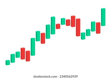 Stock market financial chart isolated, trading concept