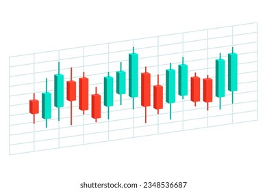 Stock market financial chart isolated, trading concept