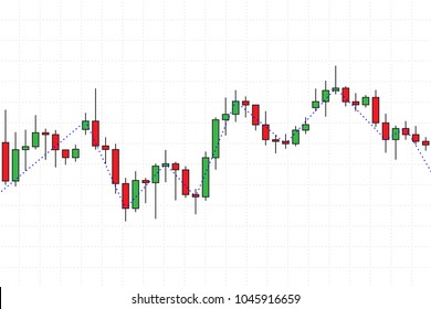 Stock market financial chart vector illustration. Forex trade candles graph graphic design. Candlestick chart for fintech analysis creative concept.