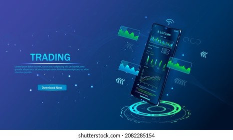 Stock Market Forex chart. Smart investment technology, global financial investment network economic trends. Online statistics and mobile application for work, trading, UI, UX, trend analysis.