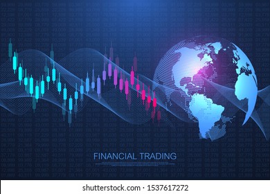 Stock market or forex trading business graph chart for financial investment concept. Business presentation for your design and text. Economy trends, business idea and technology innovation design