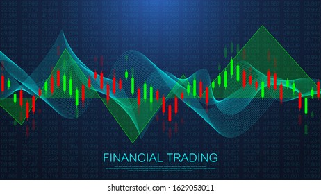 Stock market or forex trading business graph chart for financial investment concept. Business presentation for your design and text. Economy trends, business idea and technology innovation design