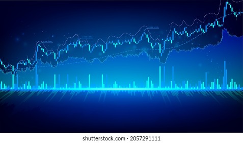Stock market or forex trading candlestick graph. Finance investment stock market exchange graph and chart. Abstract finance background. Vector illustration.