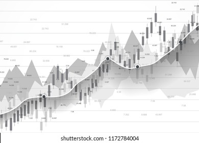 Stock market or forex trading graph chart suitable for financial investment concept. Economy trends background for business idea. Abstract finance background. Vector illustration