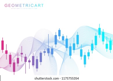 Stock market or forex trading graph. Chart in financial market vector illustration Abstract finance background.