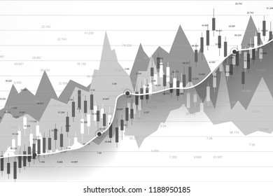 Stock market or forex trading graph chart suitable for financial investment concept. Economy trends background for business idea. Abstract finance background. Vector illustration