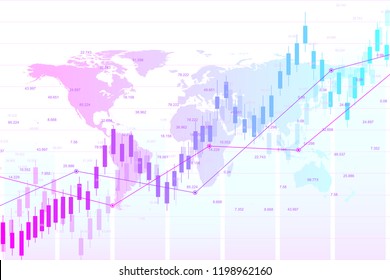 Stock market or forex trading graph chart suitable for financial investment concept. Economy trends background for business idea. Abstract finance background. Vector illustration