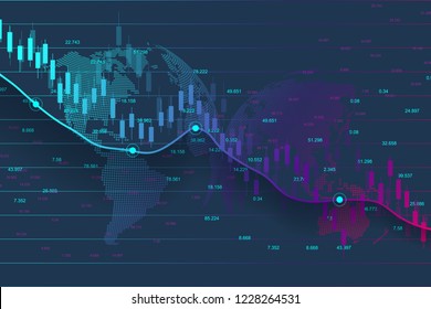 Stock Market Or Forex Trading Graph Chart Suitable For Financial Investment Concept. Economy Trends Background For Business Idea. Abstract Finance Background. Vector Illustration