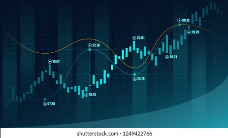 Stock market or forex trading graph in graphic concept suitable for financial investment or Economic trends business idea and all art work design. Abstract finance background. Vector illustration - Shutterstock ID 1249422766