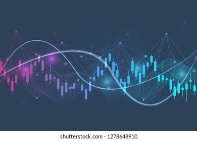 Stock market or forex trading graph. Chart in financial market vector illustration Abstract finance background