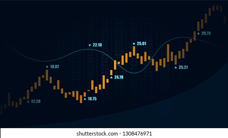 Stock market or forex trading graph in graphic concept suitable for financial investment or Economic trends business idea and all art work design. Abstract finance background. Vector illustration