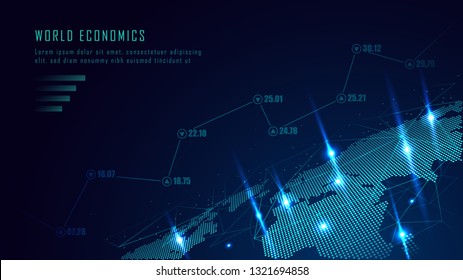 Gráfico do mercado de ações ou negociação forex em conceito futurista adequado para investimento financeiro ou ideias de negócios de tendências econômicas e todo o design de obras de arte. Fundo abstrato de finanças