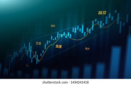 Stock market or forex trading graph in graphic concept suitable for financial investment or Economic trends business idea and all art work design. Abstract finance background. Vector illustration