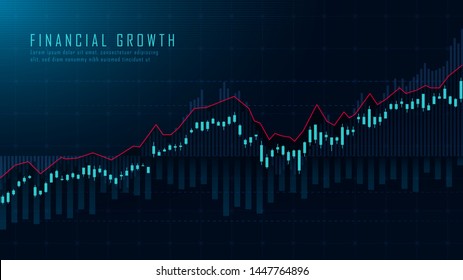 Stock market or forex trading graph in graphic concept suitable for financial investment or Economic trends business idea and all art work design. Abstract finance background. Vector illustration