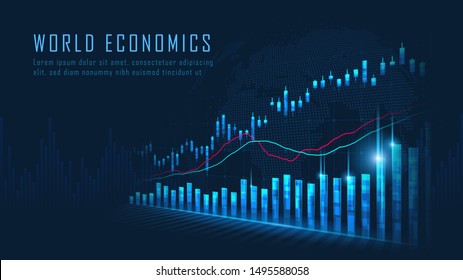 Stock market or forex trading graph in graphic concept suitable for financial investment or Economic trends business idea and all art work design. Abstract finance background. Vector illustration - Shutterstock ID 1495588058