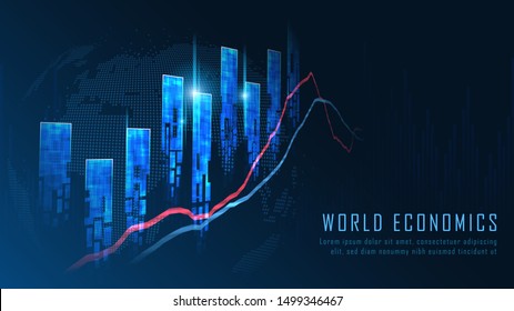 Stock market or forex trading graph in graphic concept suitable for financial investment or Economic trends business idea and all art work design. Abstract finance background. Vector illustration