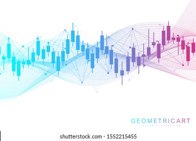 Stock market or forex trading graph. Chart in financial market vector illustration Abstract finance background.