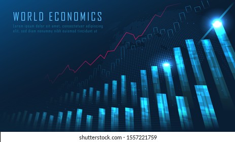 Stock market or forex trading graph in graphic concept suitable for financial investment or Economic trends business idea and all art work design. Abstract finance background. Vector illustration