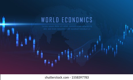 Stock market or forex trading graph in graphic concept suitable for financial investment or Economic trends business idea and all art work design. Abstract finance background. Vector illustration