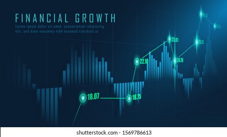 Stock market or forex trading graph in graphic concept suitable for financial investment or Economic trends business idea and all art work design. Abstract finance background. Vector illustration