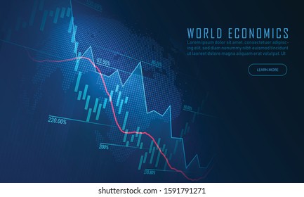 Stock market or forex trading graph in graphic concept suitable for financial investment or Economic trends business idea and all art work design. Abstract finance background. Vector illustration