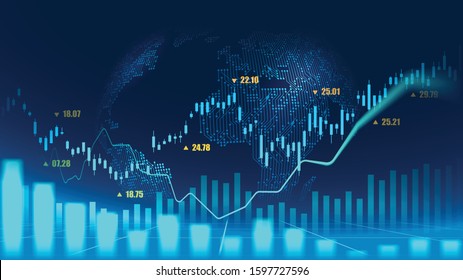 Stock market or forex trading graph in graphic concept suitable for financial investment or Economic trends business idea and all art work design. Abstract finance background. Vector illustration