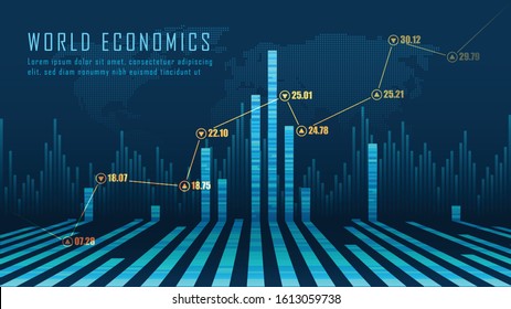 Stock market or forex trading graph in graphic concept suitable for financial investment or Economic trends business idea and all art work design. Abstract finance background. Vector illustration