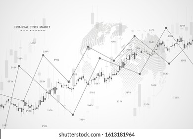 Stock market or forex trading graph in graphic concept .Japanese candles. Abstract finance background. Vector illustration