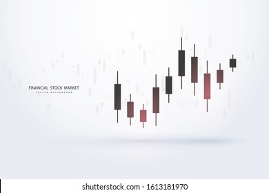 Stock market or forex trading graph in graphic concept .Japanese candles. Abstract finance background. Vector illustration