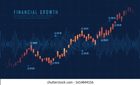 Stock market or forex trading graph in graphic concept suitable for financial investment or Economic trends business idea and all art work design. Abstract finance background. Vector illustration