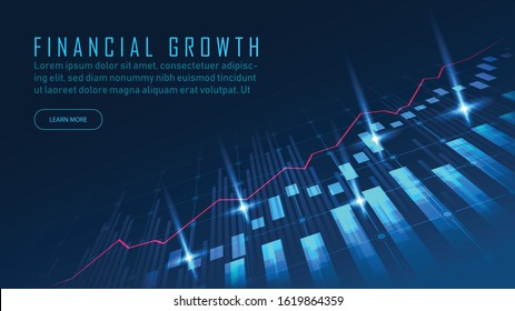 Stock market or forex trading graph in graphic concept suitable for financial investment or Economic trends business idea and all art work design. Abstract finance background. Vector illustration