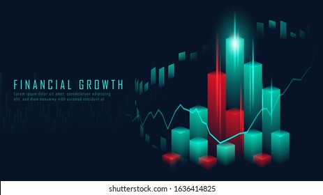 Stock market or forex trading graph in graphic concept suitable for financial investment or Economic trends business idea and all art work design. Abstract finance background. Vector illustration