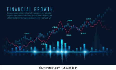 Stock market or forex trading graph in graphic concept suitable for financial investment or Economic trends business idea and all art work design. Abstract finance background. Vector illustration