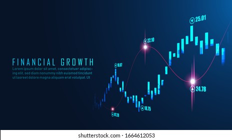 Stock market or forex trading graph in graphic concept suitable for financial investment or Economic trends business idea and all art work design. Abstract finance background. Vector illustration