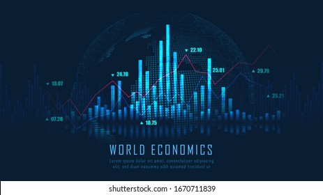 Stock market or forex trading graph in graphic concept suitable for financial investment or Economic trends business idea and all art work design. Abstract finance background. Vector illustration