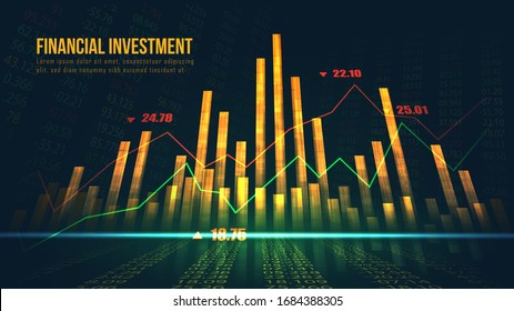 Stock market or forex trading graph in graphic concept suitable for financial investment or Economic trends business idea and all art work design. Abstract finance background. Vector illustration