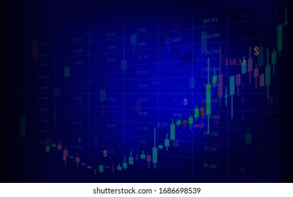 Stock market or forex trading graph in graphic for financial or economic concept