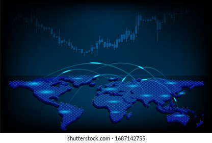 Stock market or forex trading graph in futuristic concept suitable for financial investment or Economic trends business idea and all art work design. Finance background